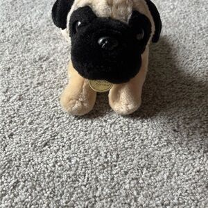 Charming Plush Pug Toy in Black and Tan